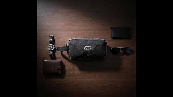 GOX Small Travel Toiletry Bag, Dopp Kit Case For Men, Multifunction Organizer Pouch(Black/Grey)