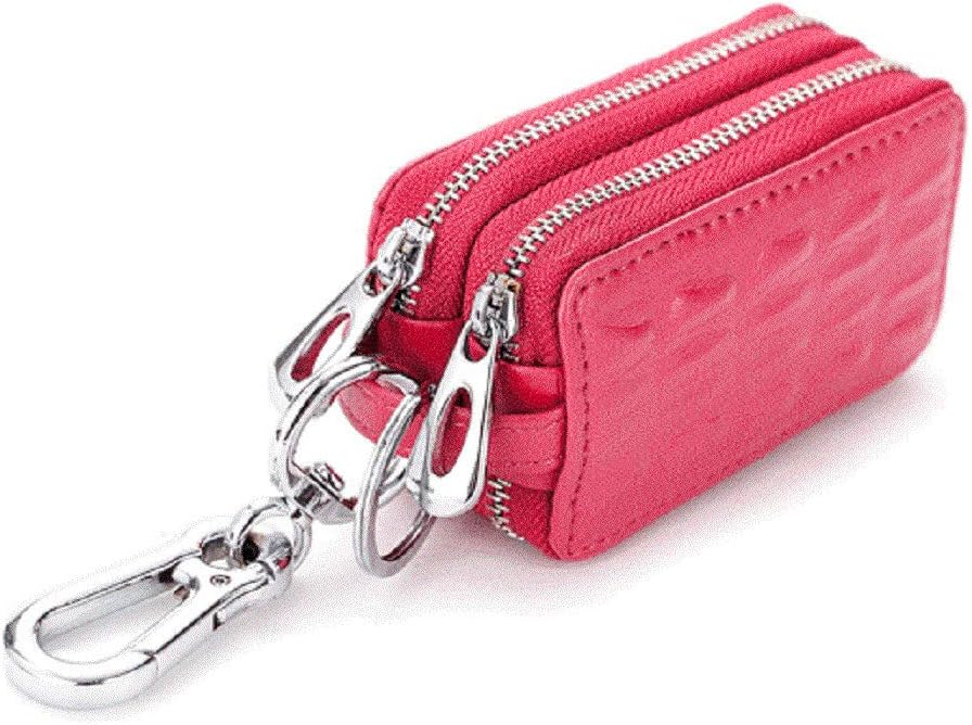 BAKUN Two-Sides Mini Leather Car Key Case, Key Holder Key Organizer Wallet