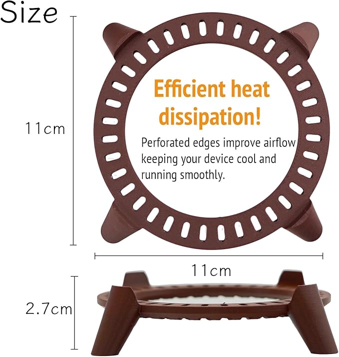 Stand for Mac mini M4, MacMini M4 Mount, Computer Holder for Mac mini M4/M4 Pro 2024, Simple Design, Non-Slip Pads, Easy Power Button Access, Horizontal Stand (Reddish Brown)