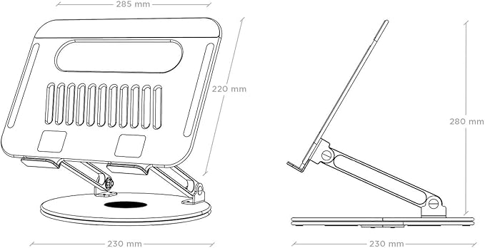 AISENS XL Adjustable Rotating Desktop Stand for Port til Tablet 10 17 Silver