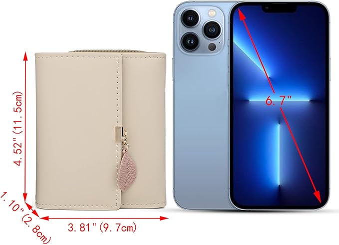 UTO RFID Wallet for Women PU Leather Leaf Pendant Card Holder Phone Checkbook Organizer Zipper Coin Purse | Leaf Pendant, Card Holder, Phone, Checkbook, Organizer, Zipper