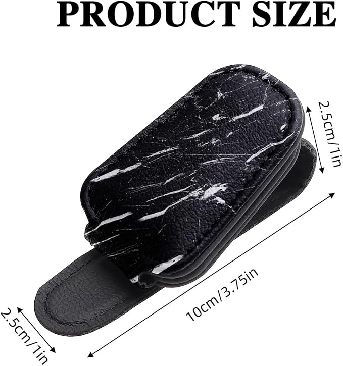 Sunglass Holder for Car Visor,Zebra Minima Magnetic Leather Car Sun Visor Clip,Applicable to Receipts,Cash Tickets and Other Automotive Interior Accessories