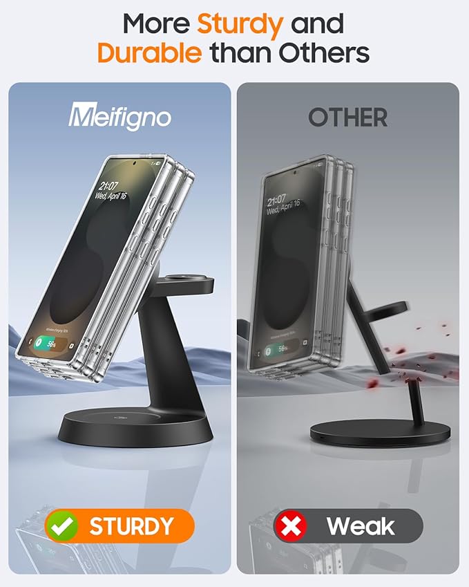 Magnetic Wireless Charger for Samsung, 3 in 1 Charging Station Compatible with MagSafe Samsung Charger for Galaxy S26 Ultra S25 Z Fold7/Flip7, Watch Charger Stand for Galaxy Watch Ultra 8 7, for Buds