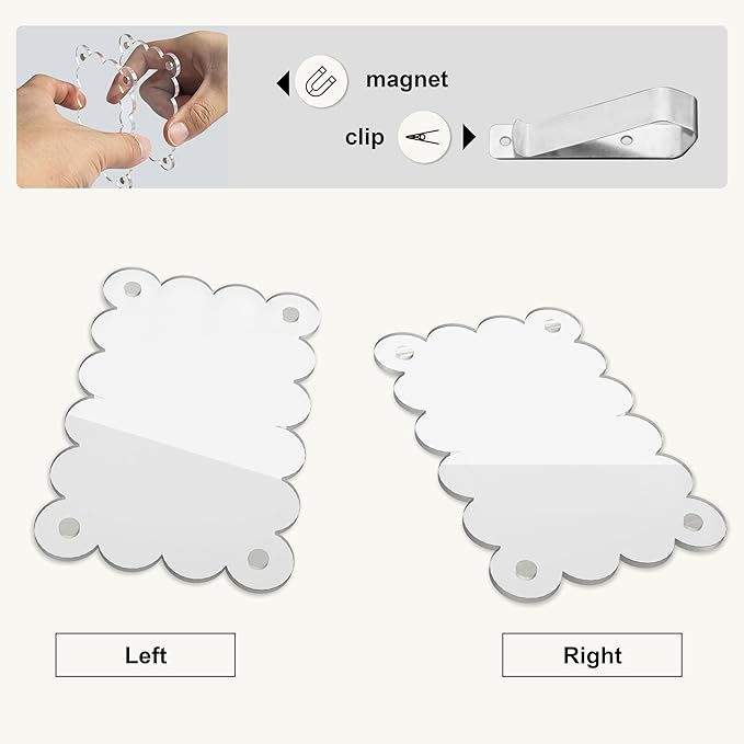 Car Sun Visor Photo Holder, Universal Magnetic Photo Car Visor Clip, Decorate Your Car Visor Picture Clip with Personality(Transparent Wave, 2.4x3.5)