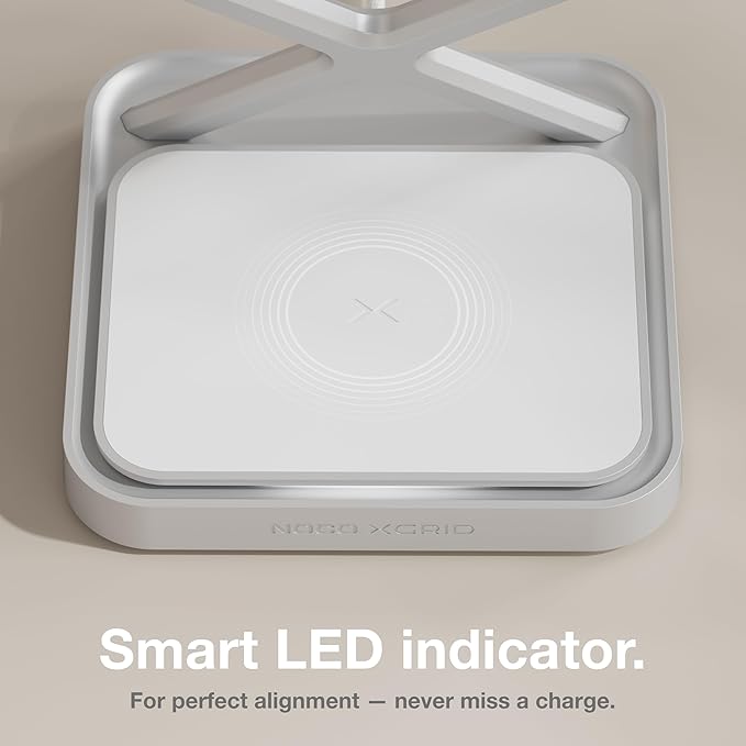 NOCO XGrid XDS3: 3-in-1 Wireless Charging Stand – Charging Station for iPhone, Apple Watch, and AirPods – MagSafe Compatible, Qi2 Certified – Includes 45W USB-C Wall Charger and 6.5-Foot USB-C Cable