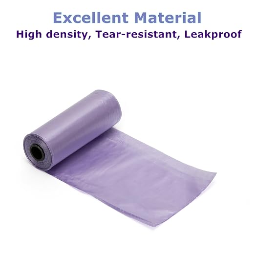 Ginsco 0.8 Gallons Disposable Trash Bags for Mini Car Trash Can, Portable Small Car Garbage Bags, Cars Accessories, Mini Trash Bags, Plastic Trash Bag for Cars/Home/Office (12 Rolls/180 Counts) Purple