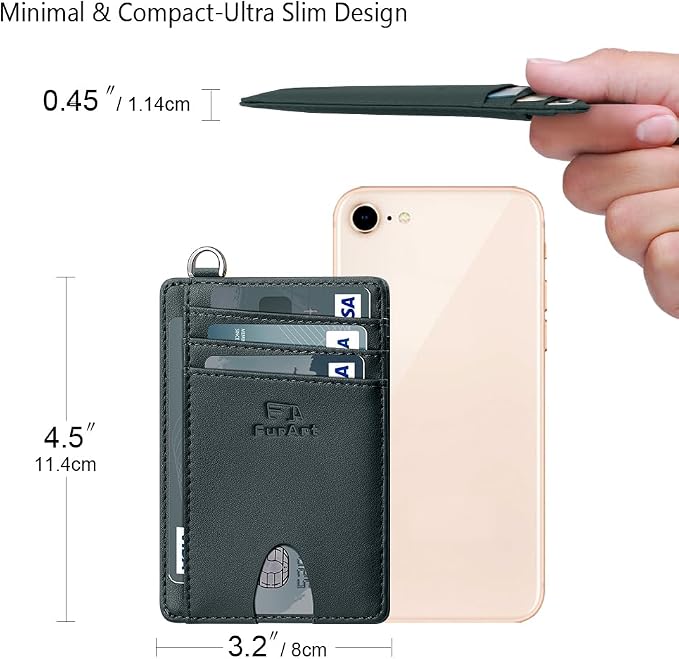 FurArt Slim Minimalist Wallet, Front Pocket Wallets, RFID Blocking, Credit Card Holder for Men
