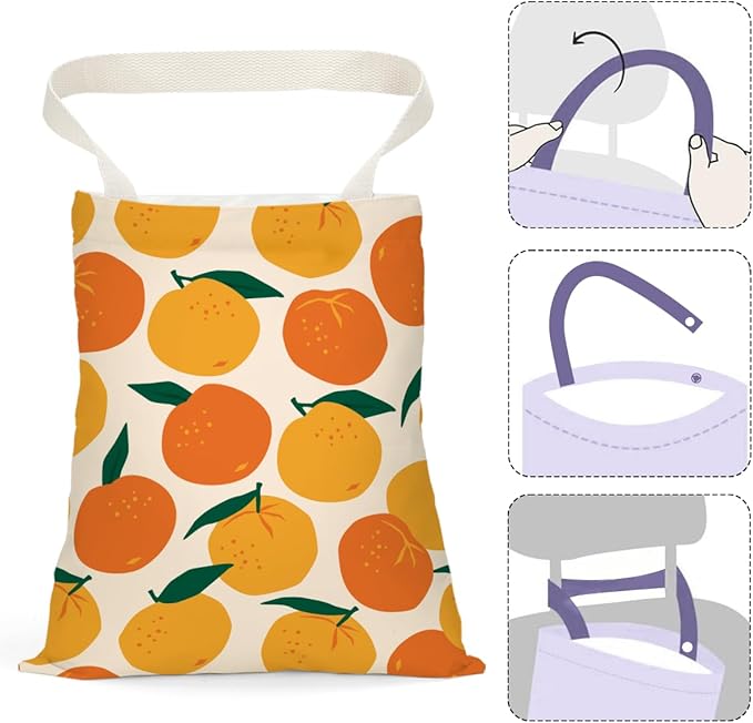 Car Trash Bag Car Garbage Bag Hanging Cars Trash Can, Waterproof Cars Back Seat Organizer for Vehicle Travelling Camping Orange Decor