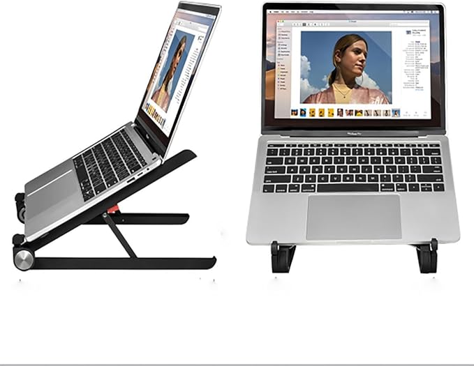 Adjustable Laptop Stand for Desk, Portable Notebook Riser Fits 18 17 16 15 14 13 12 Inch Gaming Laptops & All Computers, Reinforced Nylon+304 Stainless Steel+Silicone, Ergonomic Desktop Stand Holder