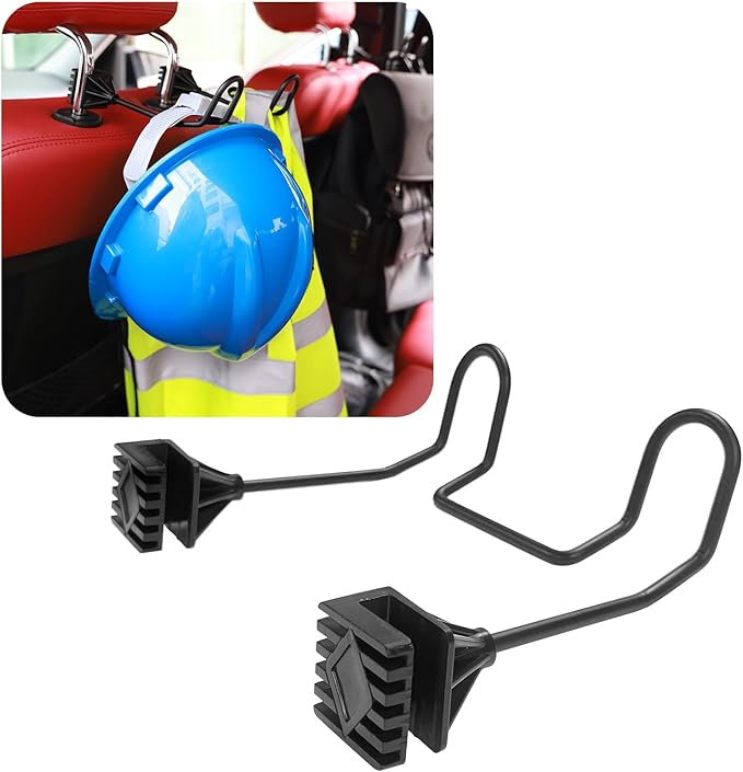 GODLIY Hard Hat Holder for Truck Seat - Work Truck Accessories for Hard Hat & Safety Vest,Car Back Seat Headrest Hooks for Men (1 PCS)