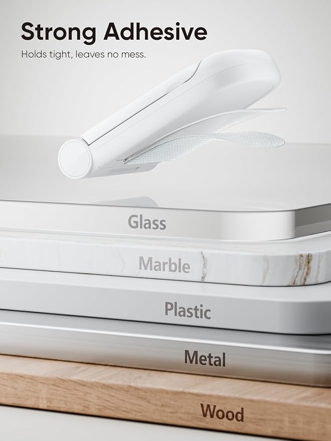 MAMUVIMO Headphone Stand, Headset Stand Foldable ＆ Sticky, Headphone Holder Hook Mount with Non-Slip Silicone, Adhesive Earphone Desk Hanger Clip Space-Saving for Airpods Max, All Earphones-White