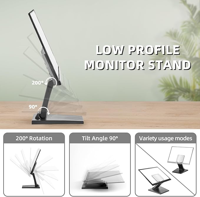 WEARSON WS-03A Adjustable LCD TV Stand Folding Metal Monitor Desk Stand With VESA Hole 75x75mm&100x100mm