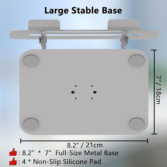 360 Rotation Laptop Stand, Multi-Angle Adjustable Laptop Holder Riser Stable Base Fully Foldable Easy to Storage and Portable Fit for MacBook Pro/Air HP 14 All Under 16??Devices (Silvery)