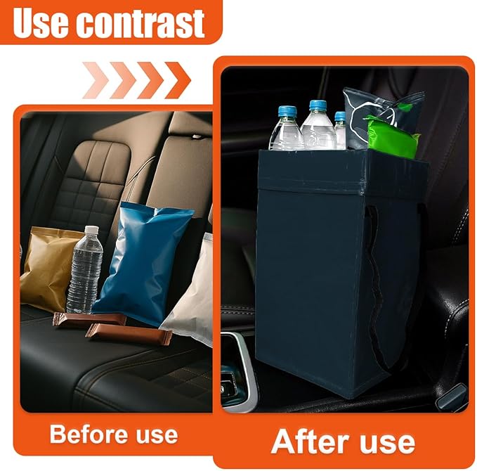 YoRise Foldable Car Trash Can, Multipurpose Waterproof Auto Back Seat Hanging Garbage Organizer, Large Capacity Leak-Proof Vehicle Interior Storage Bag Accessories for Cars, SUVs, Trucks (Cyan)