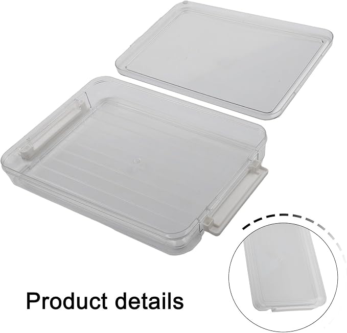 Transparent for A4 Document Storage Box with Lid for Desktop File Organization, Stackable PET Paper Container Case for Office Home School Supplies(small)