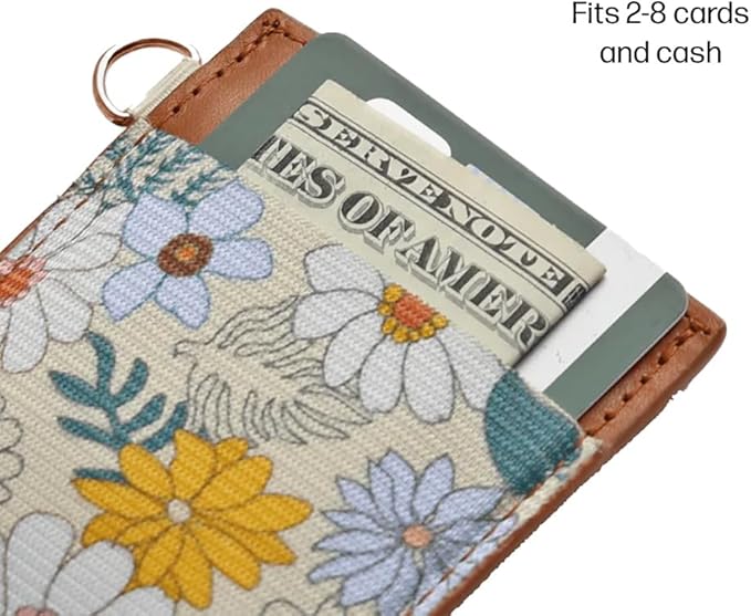 Thread Wallets Ultra Slim Minimalist Leather Card Holder Wallet (Blossom)