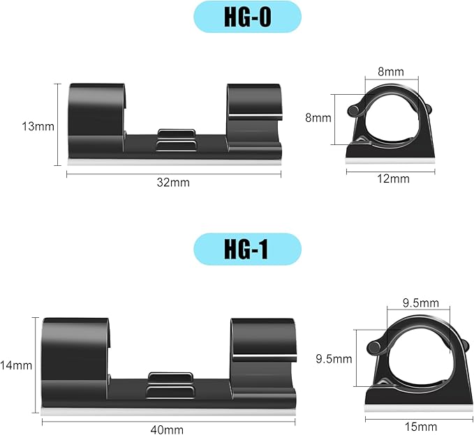 XHF 35pcs Large Self Adhesive Cable Clips Black,Wire Clips Cable Management Wire Organizer Cord Holder for Under Desk, Car, Wall, TV PC Ethernet Cable
