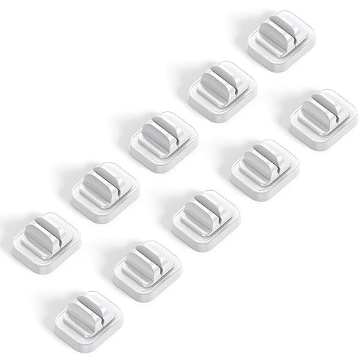 10Pack Cable Spring Holder Clips, Cord Organizer for Desk - Lamicall Adjustable Cord Clip, Wire Holder Organizer, Phone USB Charger Cable Holder, White