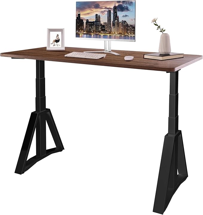 Fromann Standing Desk Frame Dual Motors 3 Stages Electric Height Adjustable Sitting Stand Up Desk Base Legs Only (Black)