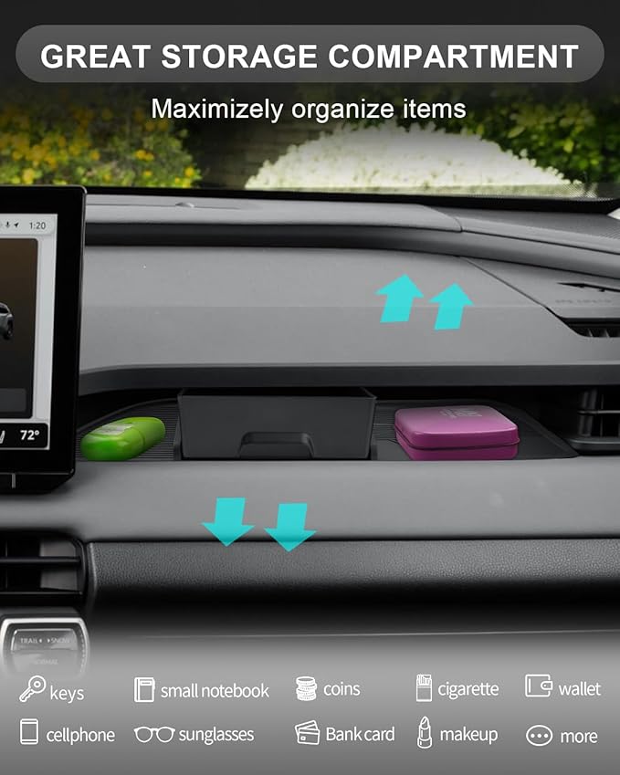 CDEFG 2Pcs for 2026 Toyota RAV4 Center Console Organizer for 2026 Toyota RAV4 Accessories Middle Console Passenger Side Storage Box TPE Tray