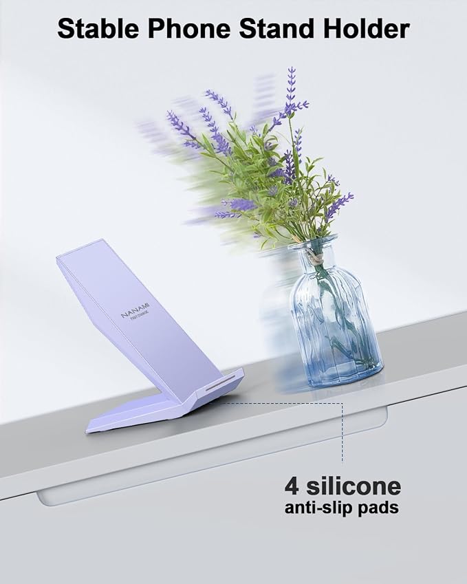 Fast Wireless Charger 2 Pack - NANAMI Wireless Charging Stand for iPhone 17/17 Air/16/15/14/13/12/12 Pro Max, Phone Charger Dock Compatible with Samsung Galaxy S26/S25/S24/S23/S22/S21,Pixel 6/5