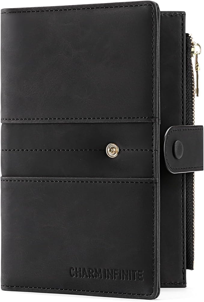 RFID Blocking Leather Passport Wallet Cover Case with Pen and Card Slots Travel Wallet for Women/Men Travel Must Haves Accessories