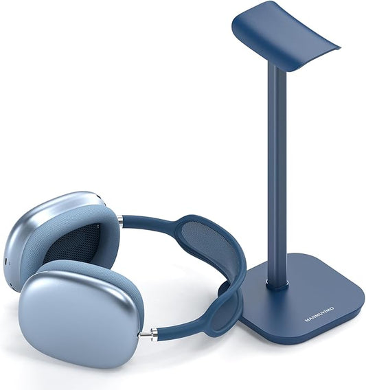 Headphone Stand, Desktop Headset Holder Heavy Base Desk Earphone Stand Aluminum Gaming Headset Hanger Rack for AirPods Max, AirPods, AirPods Pro, Sony, Beats, Bose, Razer and More(Blue)