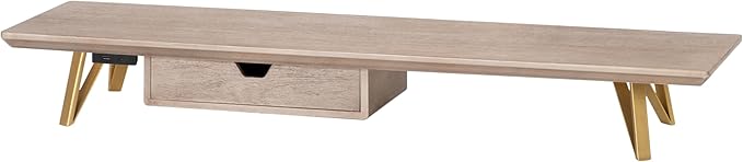 Anji Mountain Monitor Stand - Desktop Organizer & Laptop Riser, Ergonomic Monitor Riser, Space-Saving Monitor Stand for Desk, Durable Construction, Easy Assembly, Ideal for Home & Office,Biscotti
