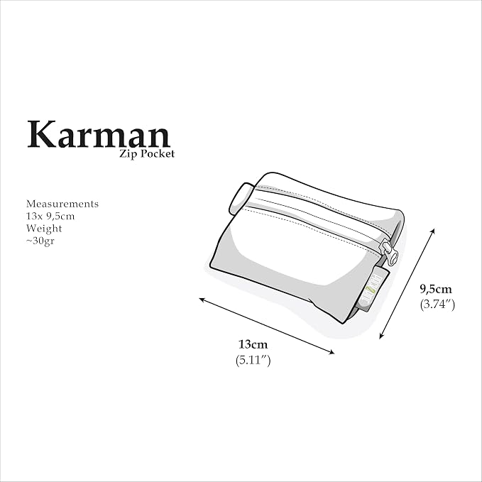 PACK2RIDE Karman Zipper Pouch - Lightweight, Flexible, Water and Abrasion Resistant Compact Zip Pouch Wallet for Women & Men, Multi-Purpose Holder for Cards, Cash, and Essentials