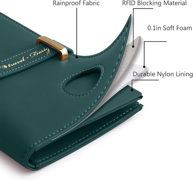 VanFn Airtag Passport Holder, RFID Travel Passport Wallet, Family Passport Holder, Ladies Bifold Air Tag Wallets, Slim Leather Credit Card Wallet For Women, Trip Document Organizer P.Travel Series