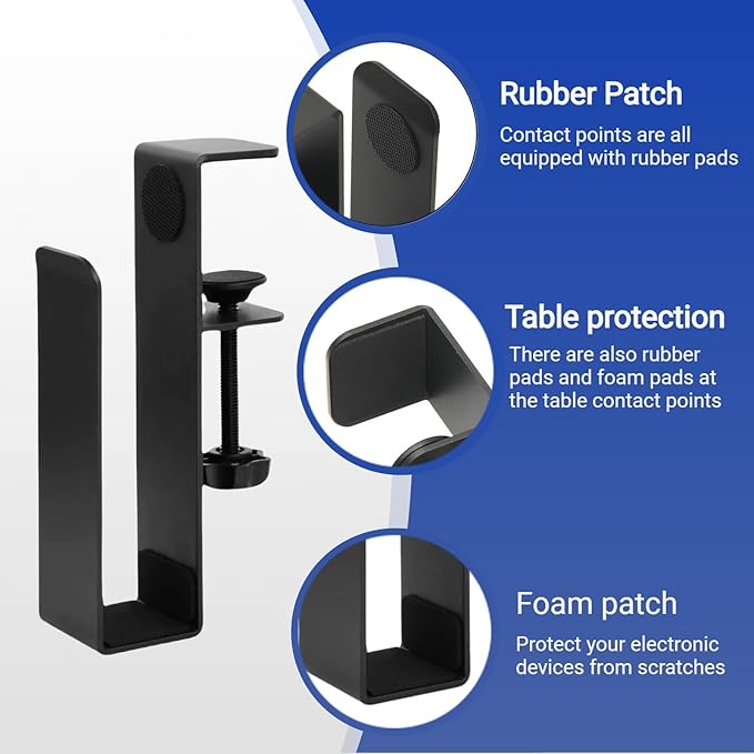 Desk Side Laptop Holder, Adjustable Desk Side Laptop Stand No Drill Desk Side Storage Organizer for Laptop, Folders, Magazine