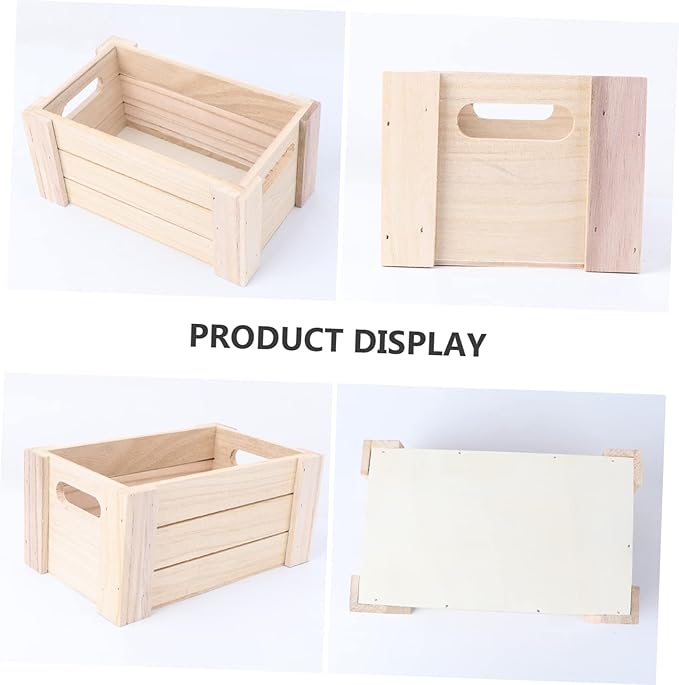 1Pc Creative Wooden Desktop Storage Box Medium Desk Organizer for Home Decoration and Office Supplies Stylish Storage Solution for Organizing Essentials