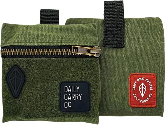 EDC Canvas Pouch (EDC Canvas Pouch, Pocket Organizer, Mighty Pouch for Men, EDC Bags with Velcro, Small Tool Pouch, Utility Pouch for Multitools, Waxed Compact Organizer