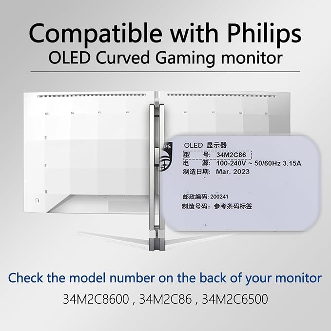 34M2C8600 VESA Mount Adapter Compatible with Philips 34" Evnia Gaming Monito (Fits 34M2C8600, 34M2C86, 34M2C6500) ??75x75 to 100x100 Wall Mount Bracket
