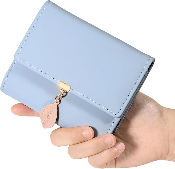 UTO RFID Wallet for Women PU Leather Leaf Pendant Card Holder Phone Checkbook Organizer Zipper Coin Purse | Leaf Pendant, Card Holder, Phone, Checkbook, Organizer, Zipper