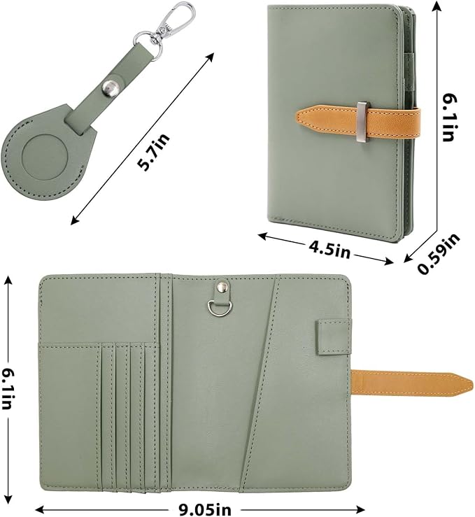Passport wallets, Mulit-purpose RFID Blocking Passport Holder AirTag Wallet, Travel Wallet（Moss Green）