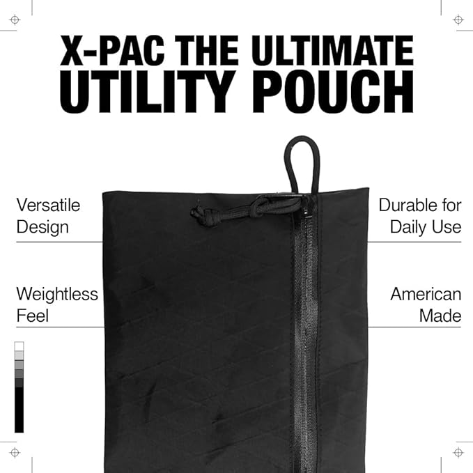 DEFY Project X-Pac Travel Pouch | Lightweight Nylon Organizer Pouch For Accessories | Premium Tech Wallet | Water Repellent Travel Organizer (Large, Black)