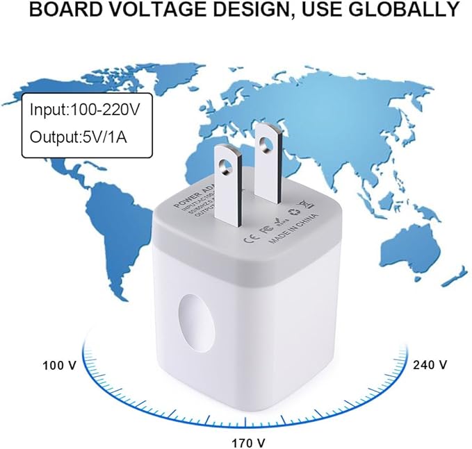Single Port USB Charger,UorMe 1A 5V Wall Plug USB Power Adapter 5 Pack for iPhone 15 Plus 14 Pro Max/13/12/11/X/8/7/6S/6Plus,Samsung Galaxy S23 Ultra/A15/A14/A13/S22/S20 Ultra/S10/S9 Note 20,HTC,Moto