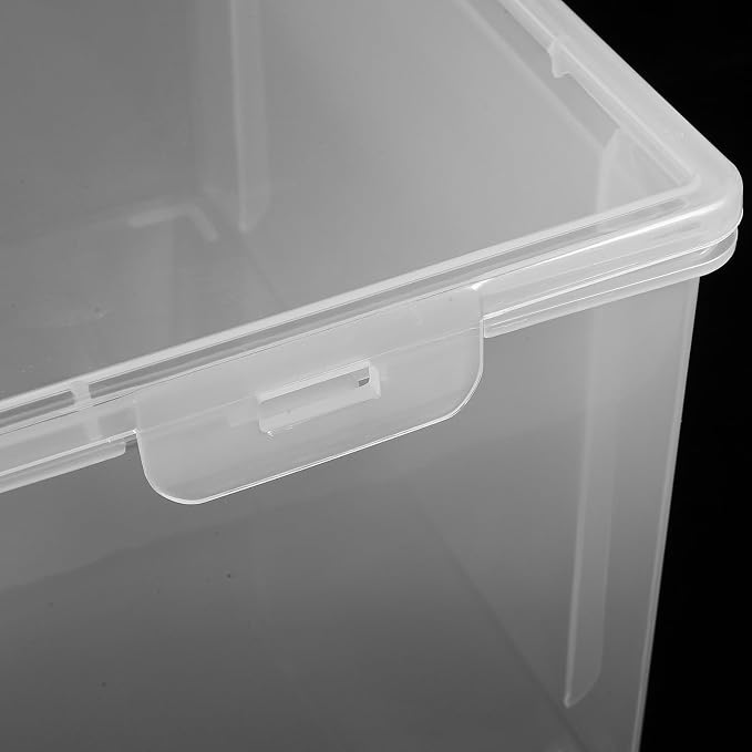 Portable Plastic Document Storage Box with Lid, High Capacity A4 File Organizer for Office and Home, Stackable Desktop File Holder for Certificates and Photo Storage