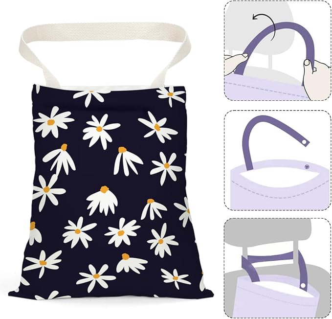 Daisy Decor Car Trash Bag Car Garbage Bag Hanging Cars Trash Can Spring Decor Waterproof Cars Back Seat Organizer for Vehicle Travelling Camping