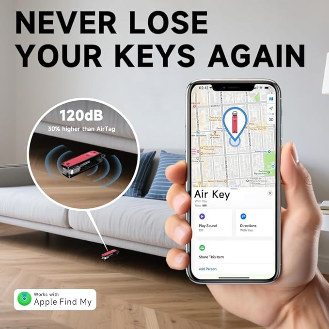 Key Organizer Men's Keychains with Smart Tracker, Key Finder, Compact Key Holder -Minimalist Key Case Metal Car Key Chain