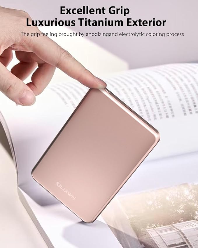 [0.3" Ultra Slim] [Alloy-Made] ULiXWH for Magsafe Portable Charger for iPhone, 2026 Upgrade 5000mAh Fast Charging Magnetic Power Bank, Wireless Battery Pack for iPhone 17 Air 16 15 Pro Max 14 13, Pink