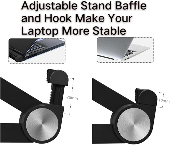 Portable Ergonomic Laptop Stand for Heavy Gaming Laptops, 2 Height Adjustable Laptop Riser, 0.6LBS Ultra Light, Nylon & 304 Stainless Steel, 10KG Heavy Duty Support, Fits 18 17 16 15 14 13 Inch Laptop