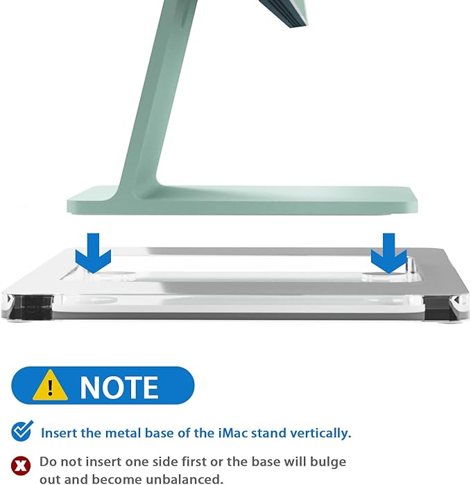 Acrylic Stand Base Widener for 24-inch iMac 2021-2024 M1/M3/M4 Chip - Stability Plate with Anti-Slip Design & Enhanced Support for iMac 24 inch (Clear White)