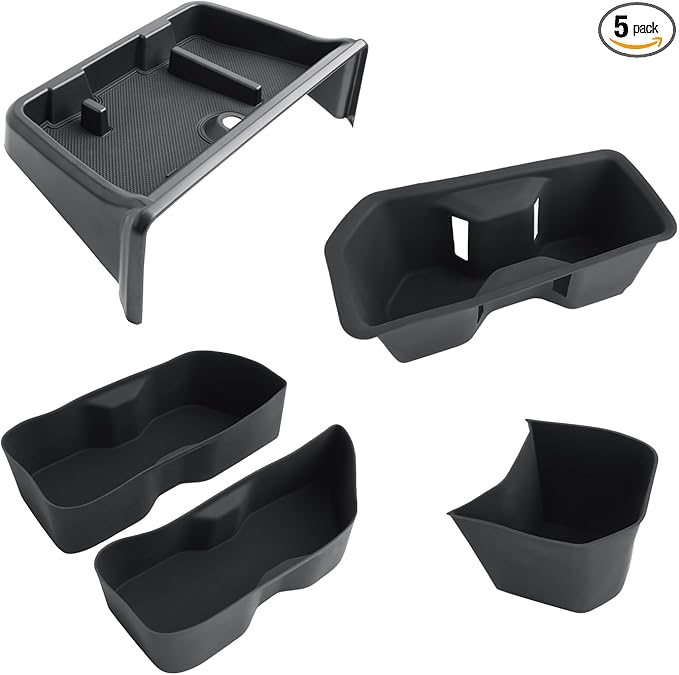 CDEFG 5PCS for 2024 2025 2026 Toyota Grand Highlander Center Console Dash Organizer 12.3-Inch Screen Storage Tray Cup Holders Door Pockets for 2025 2026 Grand Highlander Hybrid Accessories