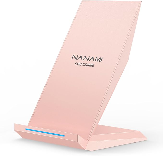 NANAMI Wireless Charger - Wireless Charging Stand Compatible with iPhone 17/17 Air/16/15/14/13/12/11 Pro, 10W Phone Charger Dock Desktop Charging for Samsung Galaxy S26/S26+/S25/S24/S23/S22/S21/S20