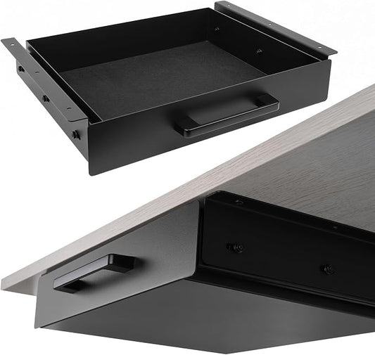 Under Desk Drawer Slide Out,Under Desk Shelf,Drawers for Under Desk,Home Office Storage Organizer, Black（12inch）