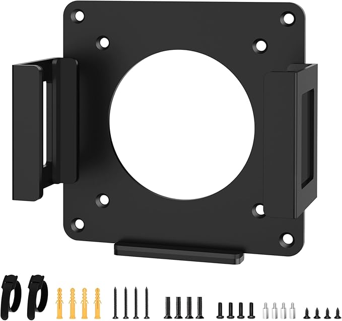 Metal Mount for GMKtec Mini PC VESA Wall and Under Desk Mount for GMKtec G6/ M6/ M5/ K9/ K8/ K7/ K6/ K5 Mini Desktop Computer Mounting Bracket with Cable Ties Micro PC Holder for GMKtec