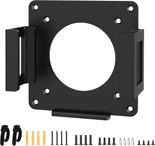 Metal Mount for GMKtec Mini PC VESA Wall and Under Desk Mount for GMKtec G6/ M6/ M5/ K9/ K8/ K7/ K6/ K5 Mini Desktop Computer Mounting Bracket with Cable Ties Micro PC Holder for GMKtec