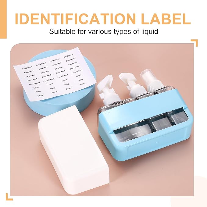 Travel Toiletries Bottles Set, Reusable 3-in-1 Kit Liquid Bottles Containers Leak Proof Spray & Lotion with Labels - Fitting for (Travel/Hotel/Gym/Perfume), 3Pcs & 50/100ml & Green